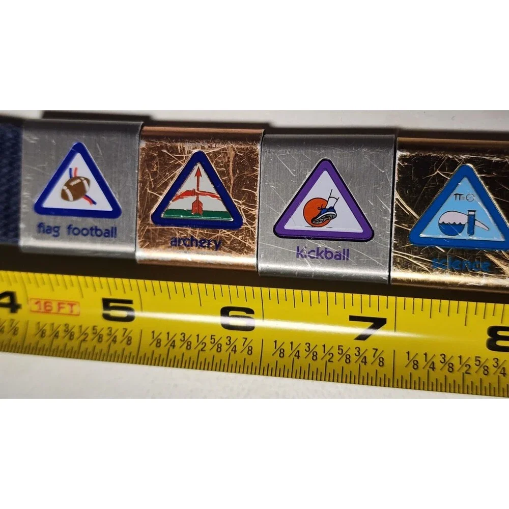 Boy Scouts of America Cub Blue Web Belt Gray Wolf Buckle Metal Sliding Badges